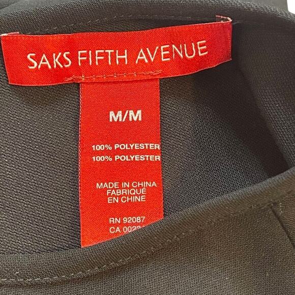 Saks Fifth Avenue Romper Black Open Back 3/4 Length Bell Sleeves Size Medium - Picture 8 of 9